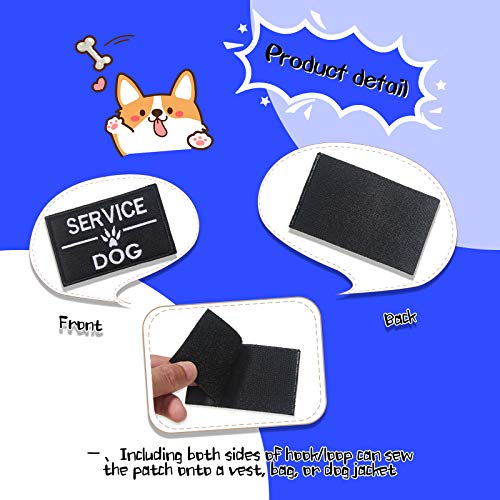 10 Pieces Service Dog Patches Ask to Do Not Pet Patch Vest Removable Tactical Pet in Training Hook and Loop Harness Americ...