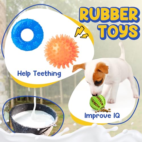 PatsFran Puppy Toys for Teething, 9 Pack Interactive Dog Toys for Small Dogs, Puppy Chew Toys for Boredom with Rope Toys, ...