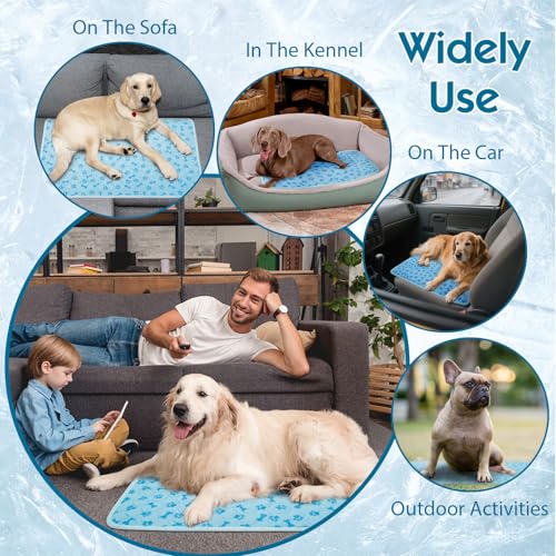 ASOOX Dog Cooling Mat, Pet Cooling Mat for Dogs and Cats, Portable Summer Dog Cool Pad,Cool Bed for Pets, Premium Pet Cool...