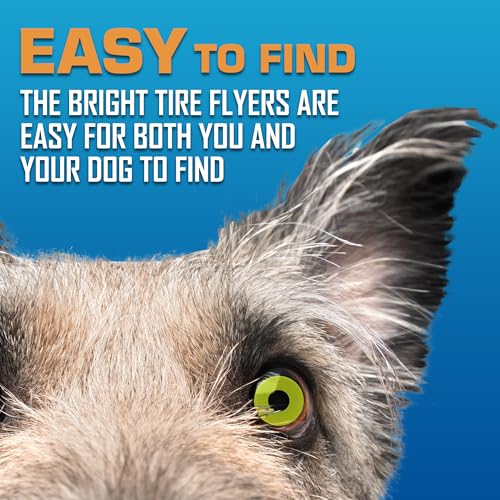 Nerf Dog Tire Flyer Dog Toy Gift Set, 10 Inch Flying Disc Dog Fetch Toys, Rubber Dog Toy for Medium Dogs and Large Dogs, R...