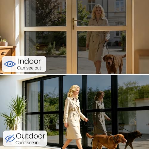 One Way Window Privacy Film with Tools, Malleable Window Tint for Home, Two Sided Protective Film, Static Cling, Removabl...