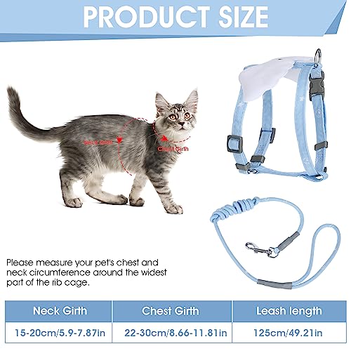 TIESOME Cat Harness and Leash Set, Adjustable Gradient Kitten Harness Escape Proof Harness with Leash for Kitty Outdoor Wa...