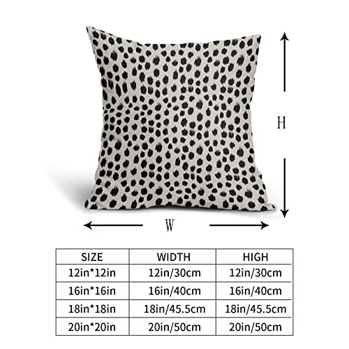 Black Cream Polka Dot Pillow Covers 20x20 Set of 2 Outdoor Modern Art Throw Pillows Boho Design Brush Strokes Decorative P...