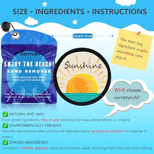 2 Pack Sand Remover Cleaner Eraser for Family Women Dog Beach Trip Essential Summer Vacation Must Have Travel Accessories ...