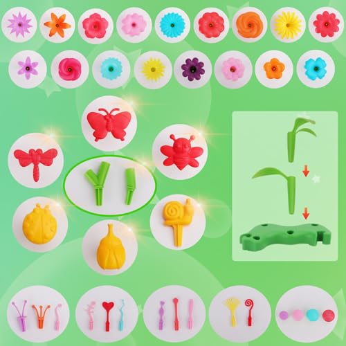 BIRANCO. Flower Garden Building Toys - Build a Bouquet Floral Arrangement Playset for Toddlers and Kids Gifts Age 3, 4, 5,...