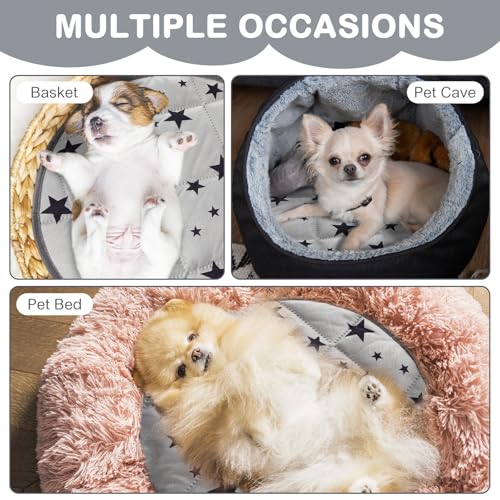 Namalu 4 Pack Self Warming Cat Bed Self Heating Cat Mat Star Pattern Soft Dog Crate Pad Thermal Pet Mat Anti Slip Kennel D...