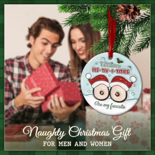 CHOANG Funny Christmas Ornament 2026 - Humorous Ceramic Tree Decoration with 3D Printed Effect - White Elephant Gift Idea ...