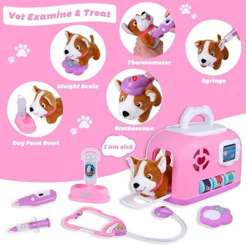Gifts2U Pet Care Cage Play Set, Vet Clinic and Doctor Kit for Kids with Dress Up Costume, Doctor Medical Pretend Role Play...