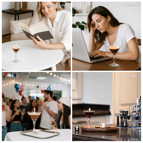 KOIMYSA Mini Espresso Martini Candle Gift Set for Women Men, Decorative Coffee Scented Soy Wax Aromatherapy Candles in Gla...