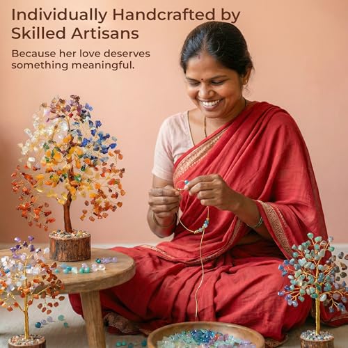 Chakra Tree of Life Birthday Gifts for Women, Sister, Friends, Handcrafted Healing Crystal Tree Bring Money, Luck to Home ...