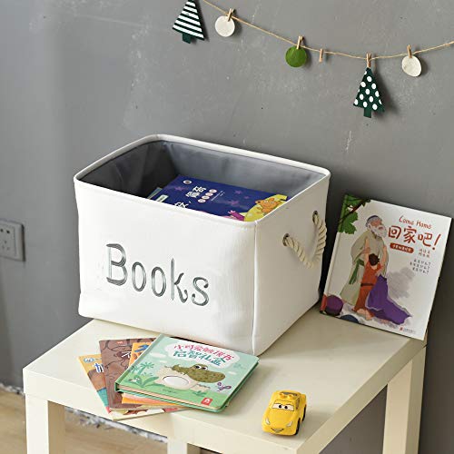INough Book Basket for Kids Room, Book Storage Basket Book Organizer for Nursery Room Classroom Library Book Storage Box C...
