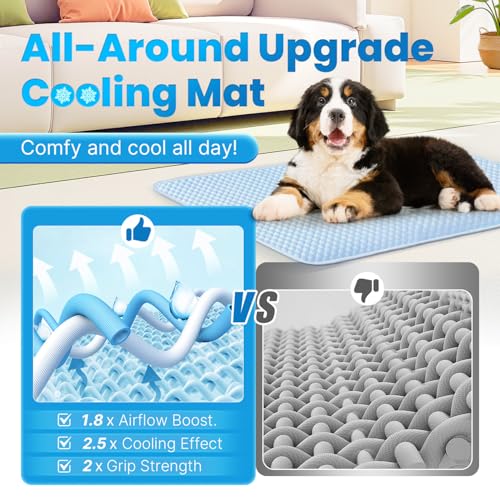 Mora Pets Dog Cooling Mat Instant Pet Cooling Pad for Dogs & Cats, Breathable Washable Summer Cool Mat Non-Slip Bottom Ind...