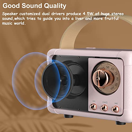 Baolira Retro Bluetooth Speaker, Portable Wireless Speaker with Crystal Clear Stereo Sound Rich Bass, Best Birthday Gifts ...