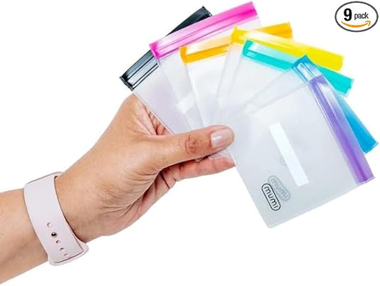 MUMI Mini Zipper Pouch Set – 7 Reusable 3x3” Clear Mesh Zipper Bags with Writable Labels | Small Leak-Proof Small Pouches ...