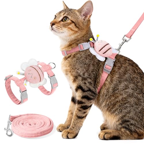 Cat Harness and Leash Set - Escape Proof Adjustable Soft Vest for Cats, Breathable Comfortable Kitten Harness for Outdoor ...