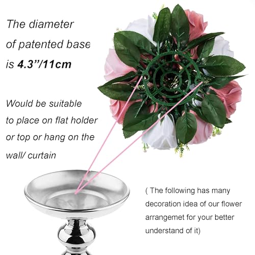 BLOSMON Dusty Rose Flowers Centerpieces: 10 Pieces Pink Roses Artificial Flower Balls for Wedding Dinning Table - Fake Sil...