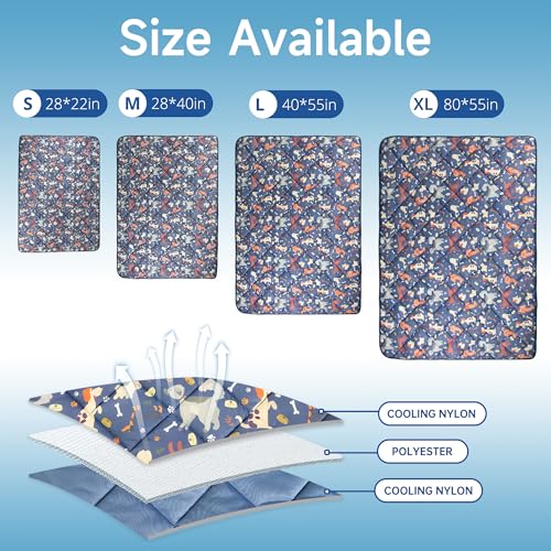 wegreeco Pet Dog Cooling Mat for Cats,Lightweight Bed Outdoor Cooling Blanket for Dogs and Cats,Small Medium Large Puppy C...