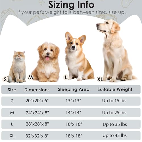 Hoewina Dog & Cat Bed for Indoor Cats, 20in Calming Donut Bed for Puppy and Kitten, Washable Round Fluffy Pet Bed for Smal...