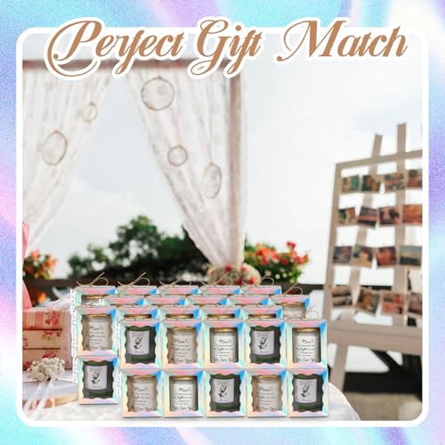 ReliThick 100 Set Candle Gift Box Transparent Gift Packaging Box for 4-10 oz Candles 50 Paper Thank You Tag Bundle Hemp Ro...