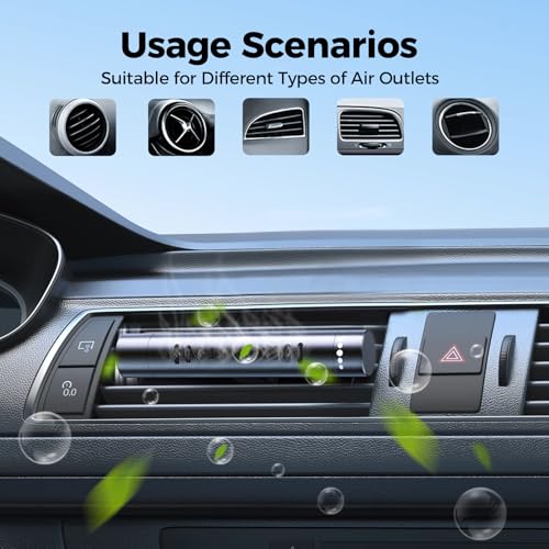 QECQEC 2pcs Car Air Freshener Diffuser Vent Clips，With 12 Odorless Refill Sticks,Essential Oil Car Diffuser Suitablefor:Ca...