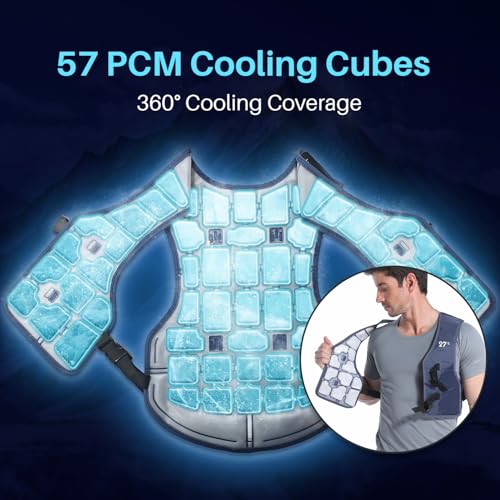 ice.U Auto-Freezing Cooling Vest for Men and Women, 27°C/80.6°F Ice Vest for Garage, Yardwork, Poolside, Backyard, BBQs