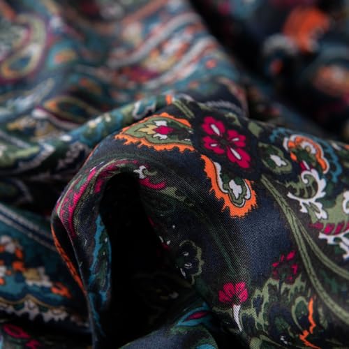 ABREEZE Luxury Vintage Black Duvet Cover Sets Damask Paisley Bedding Set Retro 100% Brushed Cotton Zipper Closure Bedding ...