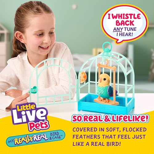 Little Live Pets My Really Real Talking Bird Toy & Cage - Indie, Interactive Voice Repeating Toy, 20+ Sounds & Reactions, ...