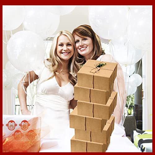 Crtiin 8 Pack Gift Boxes Set 8 x 8 x 4 Inch Kraft Paper Bridesmaid Proposal Gifts Box with Lids for Presents Wedding Brida...