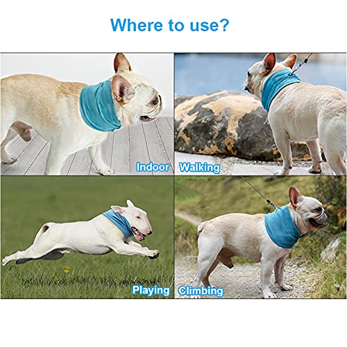 Dog Cooling Bandana Collar, Ice Instant Cooling Pet Bandana Scarf Collar for Small Medium Dogs, Breathable Ice Towels Bull...
