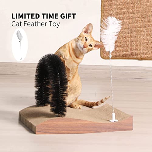 FUKUMARU Cat Self Groomer, 2.0 Version Cat Arch Face Scratcher with Scratcher Pad, Cats Back Grooming Massager Toy Brush f...