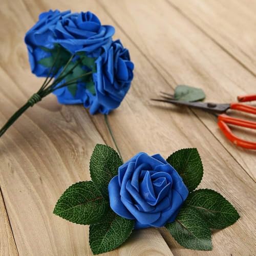 Higfra Artificial Flowers 50 Stems Realistic Roses - Lifelike Fake Flowers for Wedding Bouquets, Baby Shower Decor, Home C...