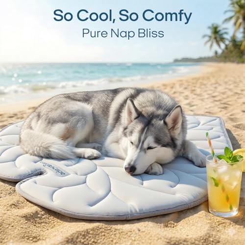 Vagascape Dog Cooling Mat, Washable Pet Cooling Mat, 47" x 45" Thick & Durable Large Cooling Mat for Dogs, Portable Foldab...