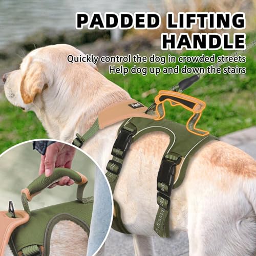 PUPTECK Escape Proof Dog Harness and Leash Set Upgraded No Pull Reflective Dog Vest with Lift Handle, Easy Control Pet Har...