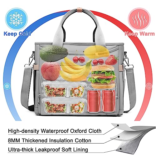 AIJIEKE Insulated Lunch Bag for Men Women, Lunch Box, Lunch Tote for Work, Large Leak Proof Cooler Bag with Removable Stra...