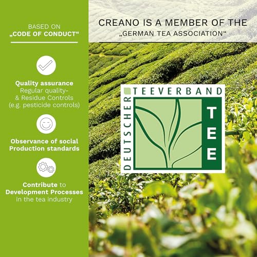 Creano Blooming Tea Gift Set with Glass Teapot 17oz (500ml) - Green Tea Fruity Flavoured Tea Flowers in 6 Varieties - Flow...