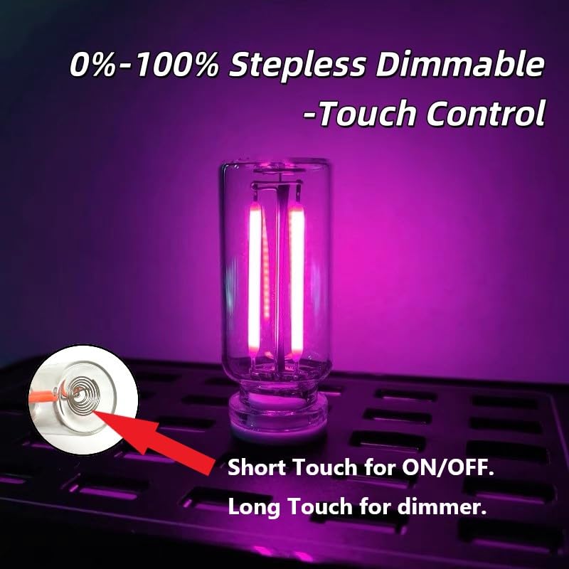 Dimmable Purple USB Touch Control Led Lights, Glass Car Led Lights Interior, Cute Interior Car Lights, Retro Led Night Lig...