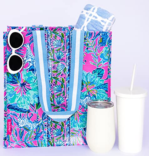 Lilly Pulitzer Market Shopper Bag, Reusable Grocery Tote, Shoulder Bag for Produce or Travel | for Produce, for Travel