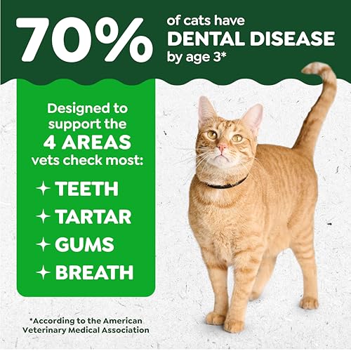 Greenies Cat Treats, Feline Veterinarian-Recommended Adult Natural Dental Cat Treats, Oven Roasted Chicken Flavor, 9.75 o...