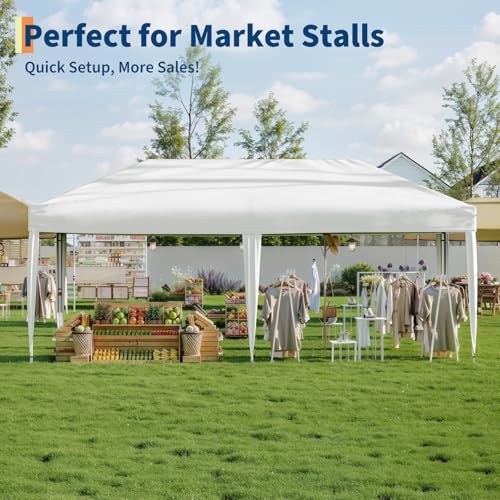 GarveeLife 10x20 Pop Up Canopy, Beach Ten with One Push Setup, Heavy Duty Outdoor Instant Canopy Tent with Portable Roller...