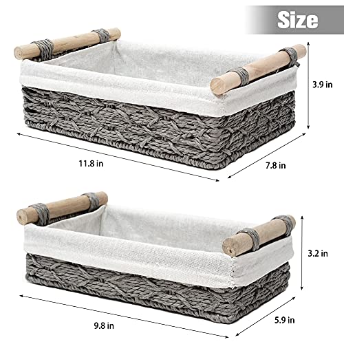 DUOER Storage Basket Wicker Baskets for Organizing Storage Bins for Counter Toilet Paper Storage Basket for Toilet Tank To...