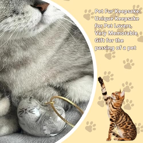 floofelove 6PCS Cat Fur Keepsake Storage Bottle - Pet Memorial Gifts for Cats Transparent Cat Hair Keychain Collection Dog...