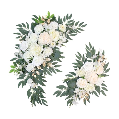 Odouzy Pack of 2 Wedding Arch Decorations Artificial Hanging Flowers Floral Swag for Wedding Welcome Sign Backdrop Balloon...