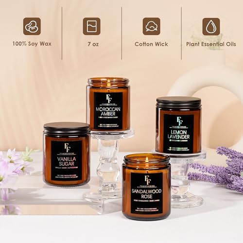 Scented Candles for Home Scented Aromatherapy Candles, 4 Pack 28 Oz Soy Wax Candle Gift Set Valentine's Day Gift for Women...