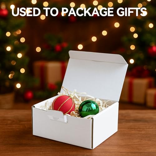 LineKap Small Shipping Boxes 3.5x3.3x1.6 Inches, 10-Pack White Corrugated Cardboard Gift Boxes for Mailing, Packaging & St...