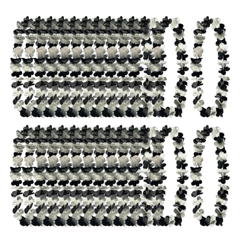 Mowane Leis for Luau Party, 24 Count Thick and 41.5” Lush Flower, Christmas & New Year’s Eve, Winter Celebrations