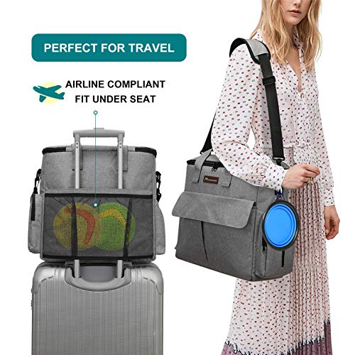 Modoker Dog Travel Bag, Weekend Pet Travel Set for Dog and Cat, Airline Approved Tote Organizer with Multi-Function Pocket...
