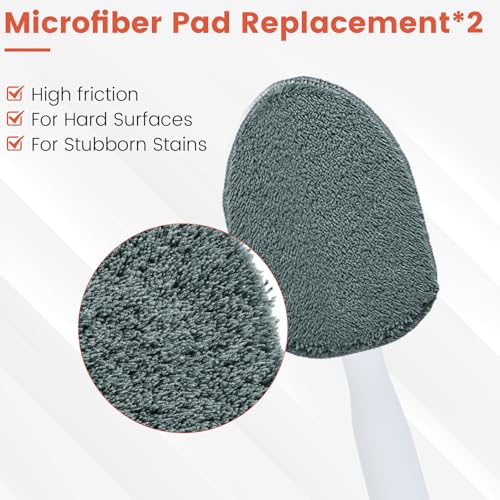 Wlich Scouring Pads Microfiber Cloth Refills 6 Pack, Fit Tub Tile Scrubber Brush Cleaning, Reusable Scouring Scrub Pad and...