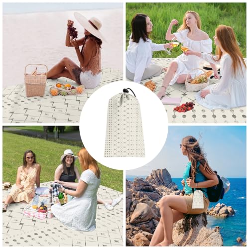 Beach Blanket Waterproof Sandproof, 78"×86" Large Picnic Blankets for 2-4 Adult, Lightweight Quick Dry Polyester Beach Mat...