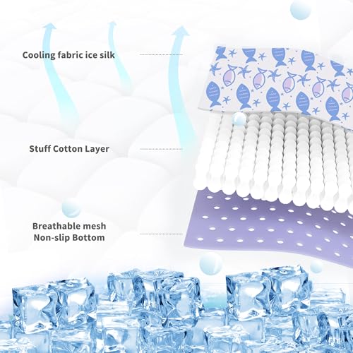 NWK Pet Cooling Mat -Q-Max>0.345 Ice Silk Cooling Mat for Dogs & Cats Portable & Washable Pet Cooling Blanket, Car Seats, ...