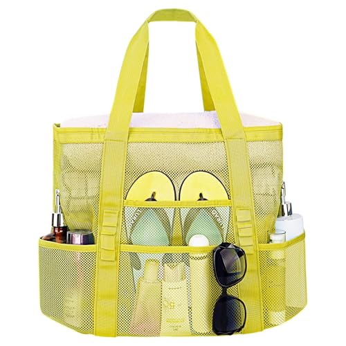 wanchel Mesh Beach Bags for Women - Family Beach Tote Bag for Toys, Towels, Travel Vacation Cruise Essentials